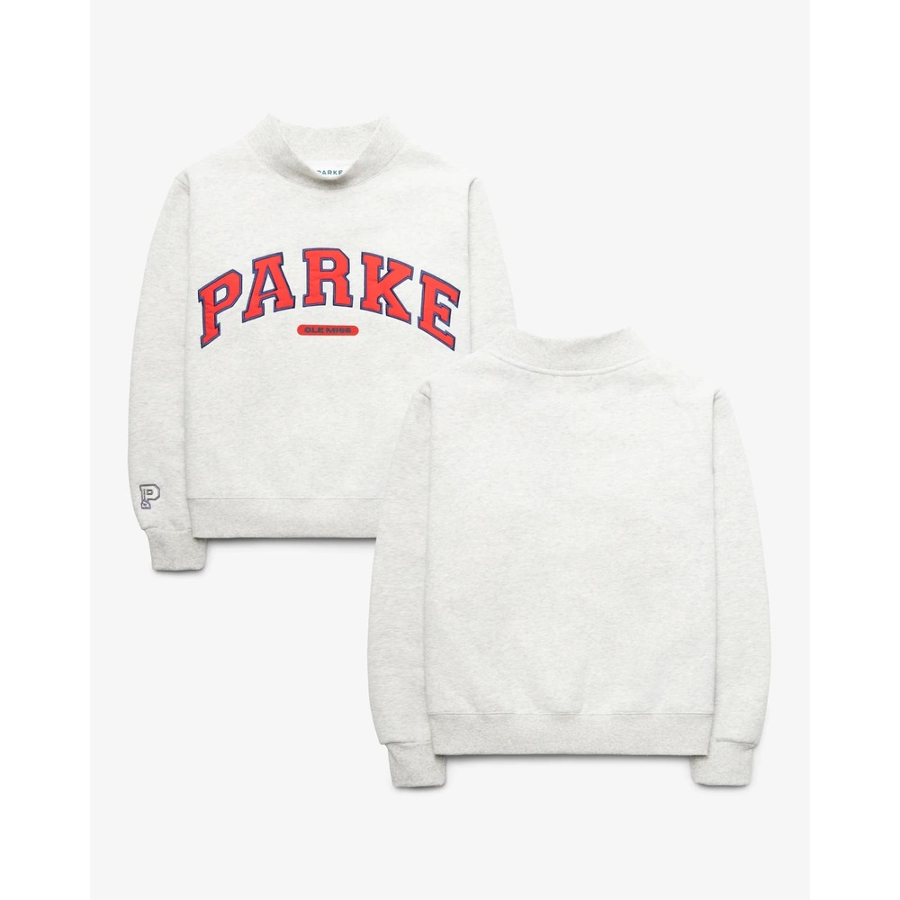 Parke x '47 Ole Miss Rebels Varsity Mockneck Sweatshirt Grey Women's S/M